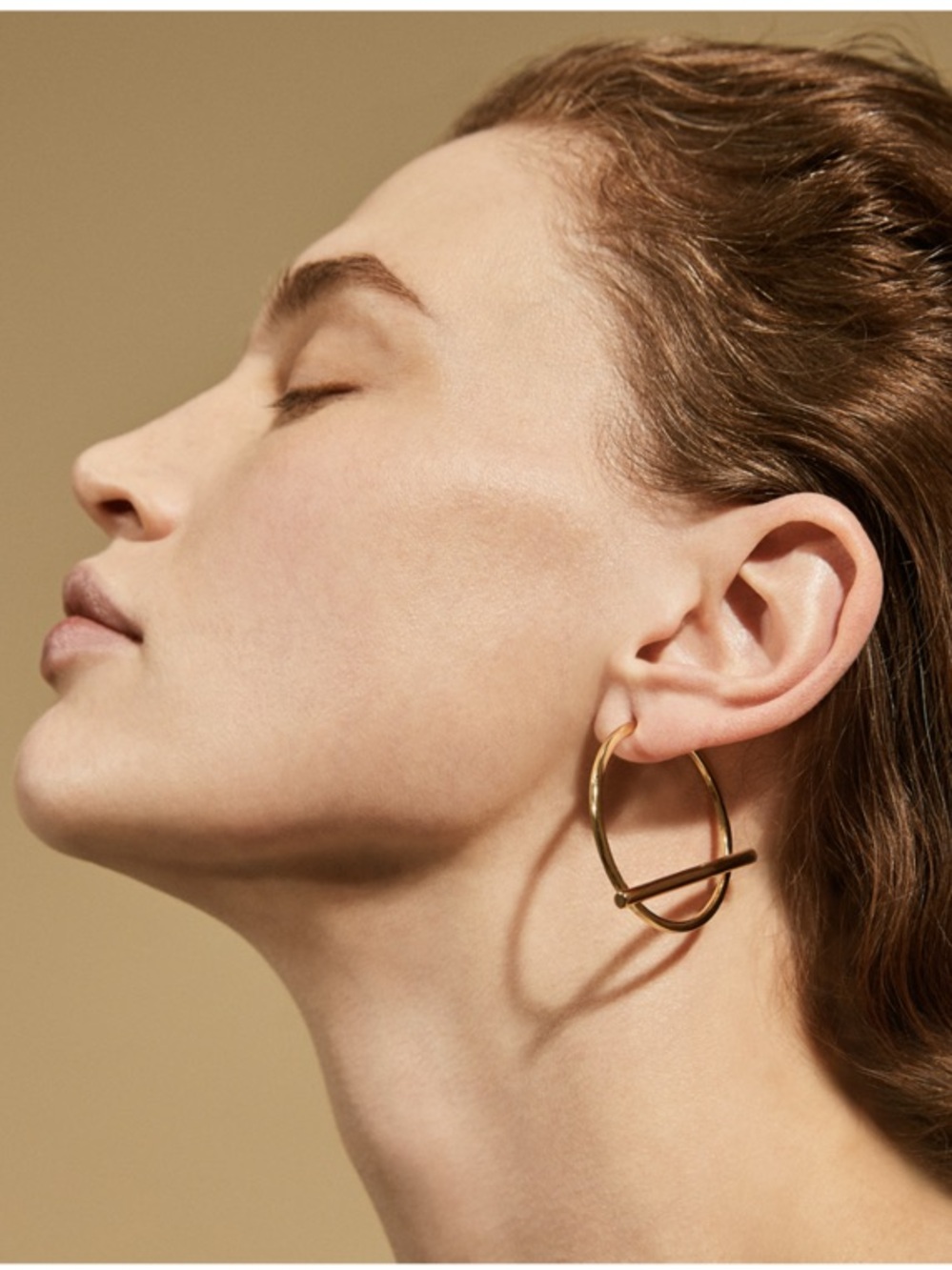 Jenny Bird Gold Hoop Earrings with Bar Accent
